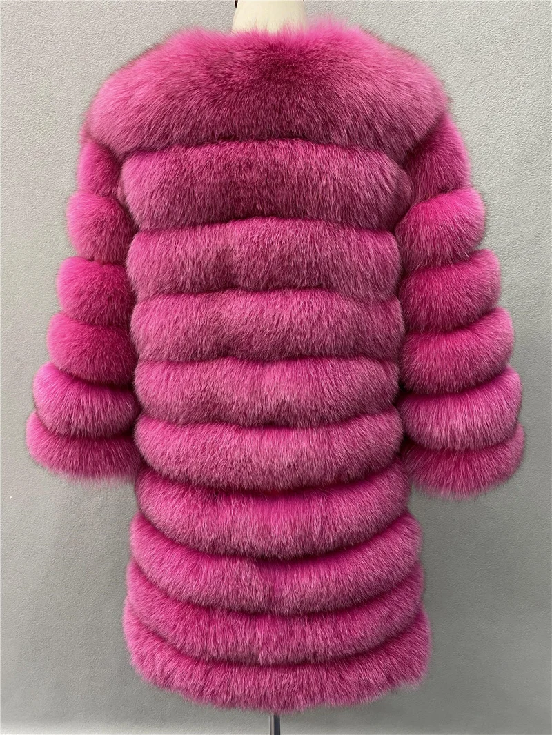 Real Fox Fur Coat Women Winter Natural Fox Fur Coat Female Genuine Fur Coat Ladies Warm Thick Casual Jackets 2024 New Arrival