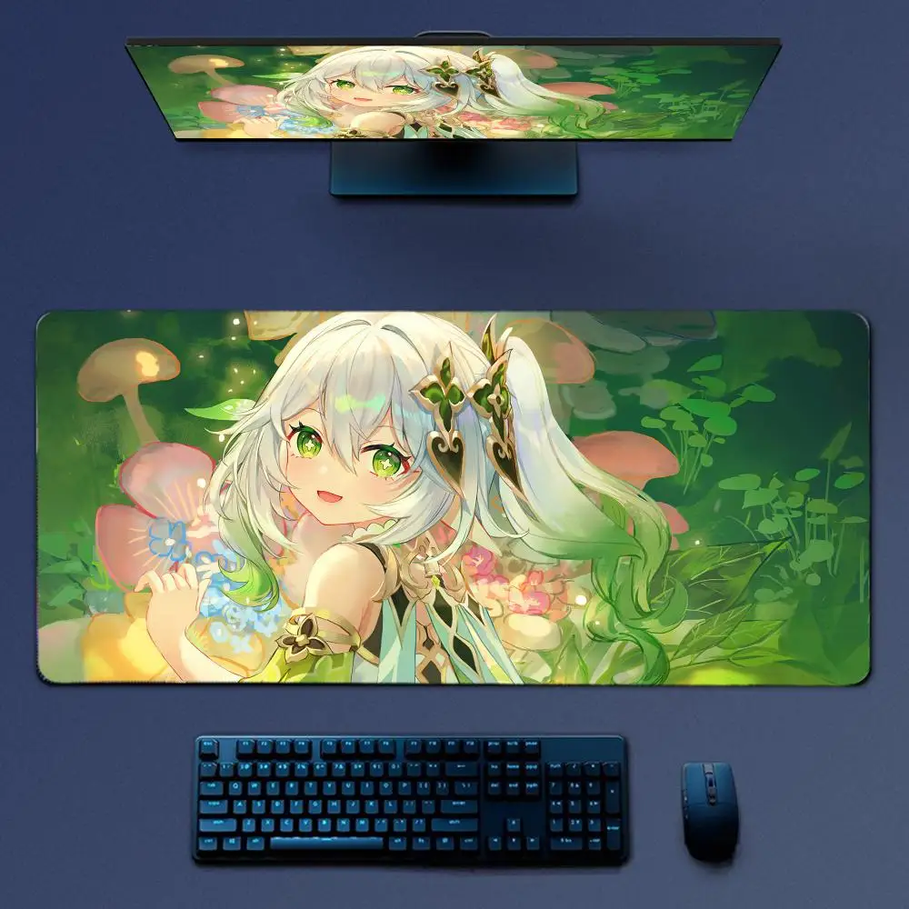 Nahida Genshin Impact Anime Girl Mousepad Large Gaming Mouse Pad LockEdge Thickened Computer Keyboard Table Desk Mat