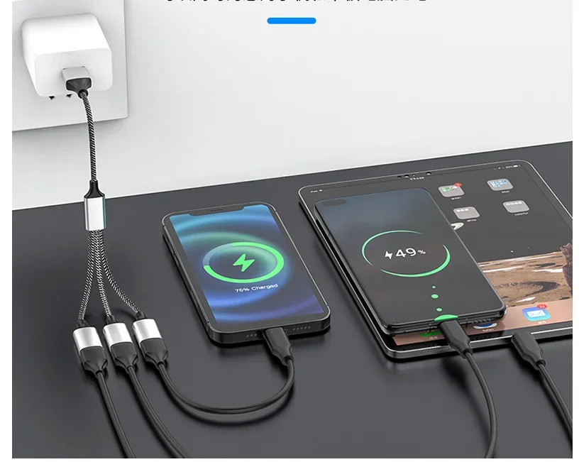 USB C 타입 to USB USB-C OTG 어댑터 케이블, 크롬북 PD용, 4 포트, 60W 고속 충전, 키보드 이어폰용 USBC 컨버터, 3 in 1