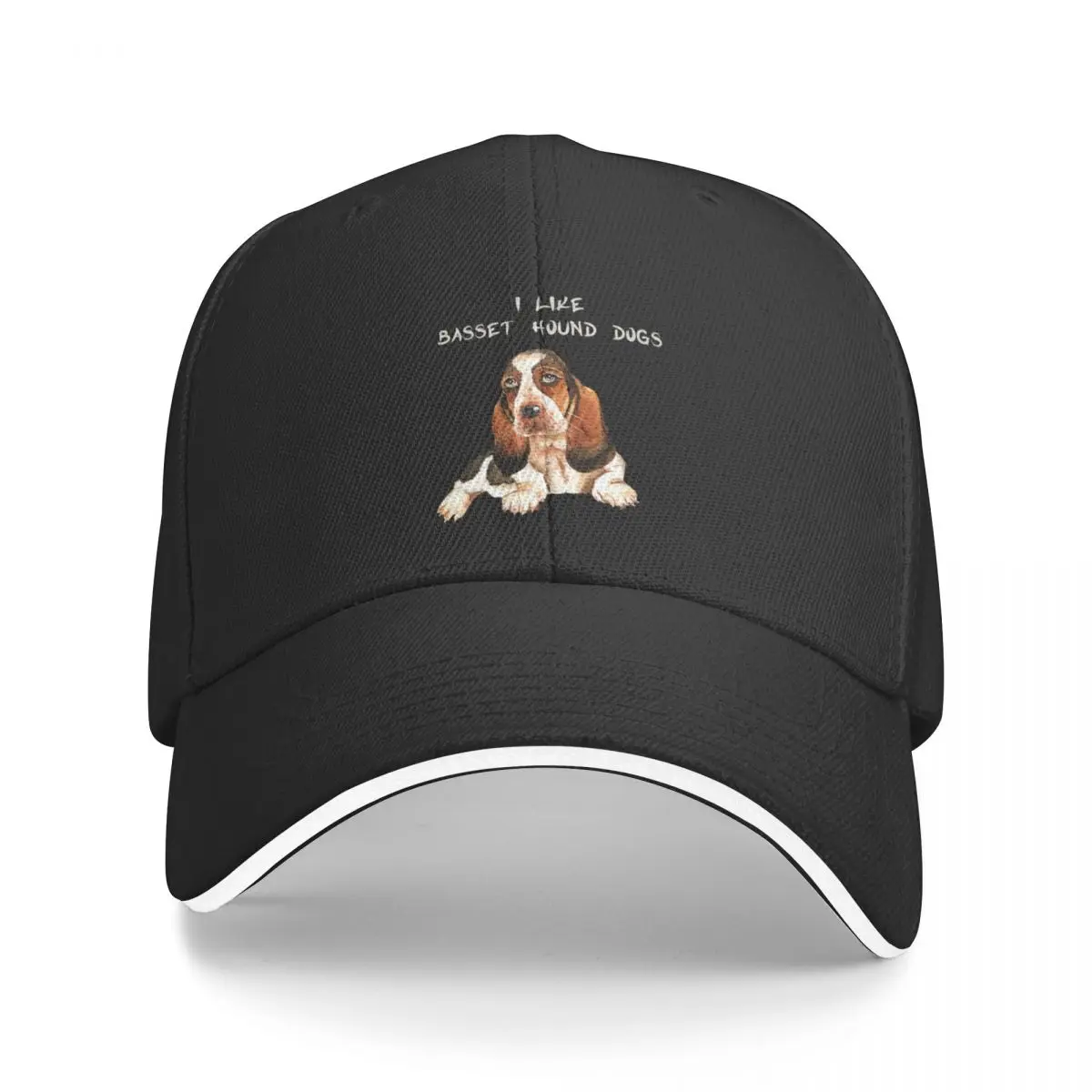 I like Basset Hound Dogs and maybe 3 people. Basset Hound Dog Funny design Baseball Cap Hat Beach Hats Woman Men's