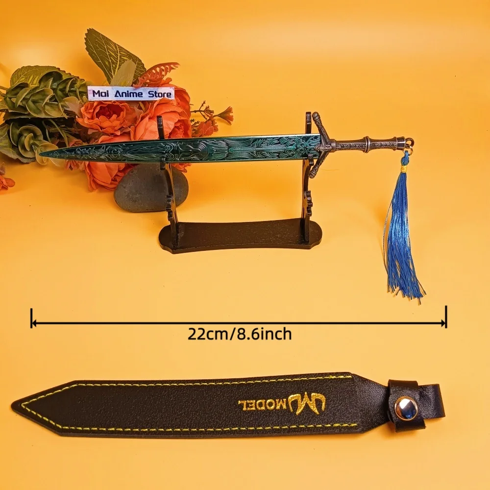 8.6 بوصة 22 سنتيمتر Elden كاتانا القمر Greatsword اليابانية كاتانا الصلب النينجا سكين المعادن صابر راني الجليد أنيمي السيف Unsharp لعبة هدية
