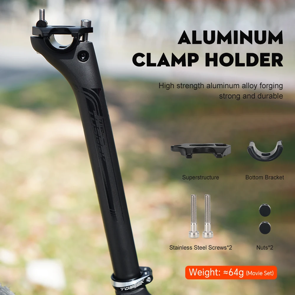 

TOSEEK Carbon Seatpost 27.2 31.6mm Length 400mm Matte Black MTB Road Bike Seat Post Seat Tube Bicycle Parts MTB Carbon Canoe