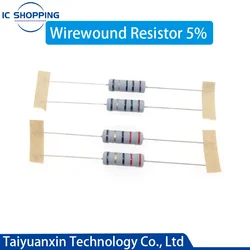 Resistencia de fusible de alambre bobinado, 3W, 2W, 1W, 0,5 W, 0,1, 0,15, 0,22, 0,33, 0,47, 0,5, 1, 1,5, 2,2, 3,3, 4,7, 10, 20, 47, 68, 100Ohm