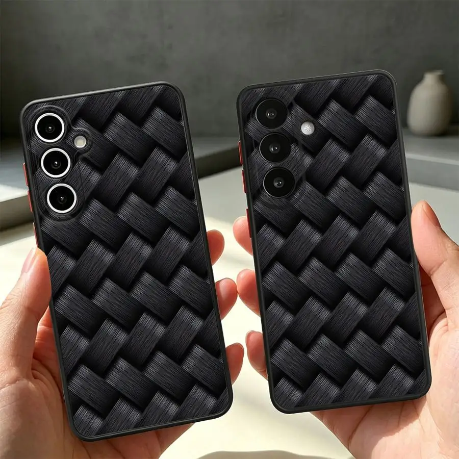 Carbon Fiber Texture Pattern Case for Samsung Galaxy A16 A15 A35 A73 A33 A56 A55 A52S A72 A34 A36 A53 A14 A23 A54 A17 A52 Phone