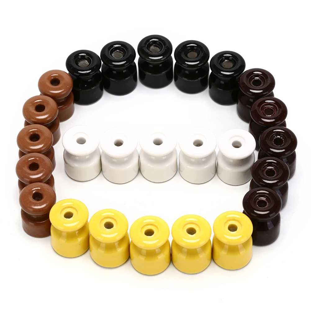 5Pcs/lot Ceramic Insulator for Wall Wiring Ceramic Insulators Porcelain Insulator High Frequency Electric Porcelain