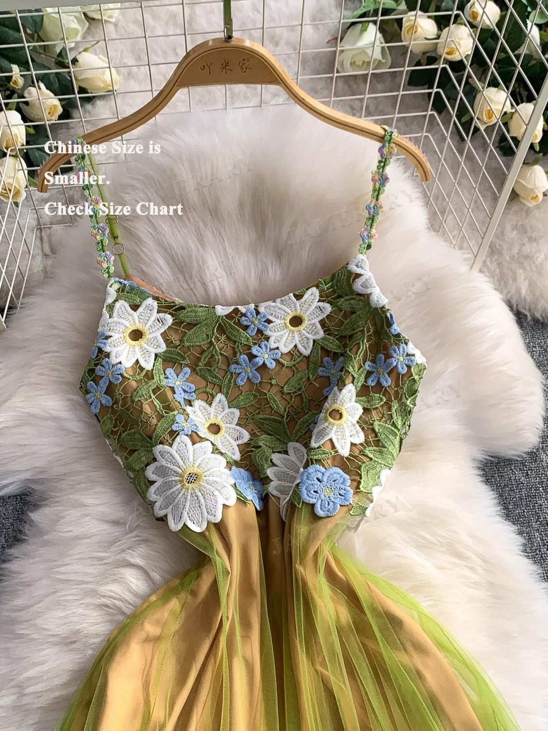 الجنية الأميرة الصيف تول فستان طويل المرأة التطريز فساتين السهرة الرسمية الأخضر ثلاثية الأبعاد زهرة الكروشيه الجوف خارج فساتين الحفلات