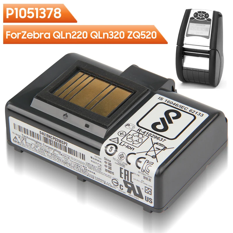 

Новая сменная батарея P1051378 для Zebra QLn220 QLn320 QLn220HC ZQ520, перезаряжаемая батарея 2450 мАч