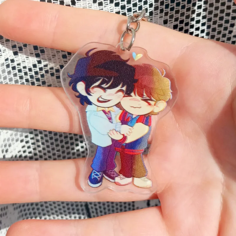 Byler Miwi 2-inch Acrylic Keychain Creative Cute Cartoon Character Design Soft Plush Pull-out Pendant for Keys, Bags, Hanging