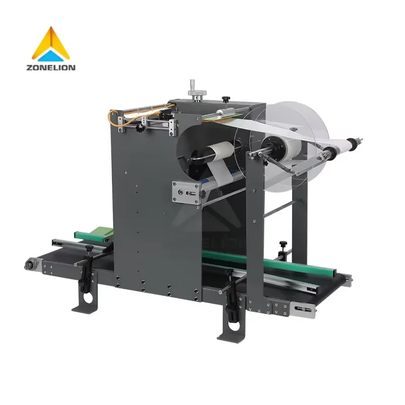 Multifunctional Flat Labeling Machine, Single Side Automatic Labeler with Conveyor, Suitable for Flat Bottles, Boxes and Bags