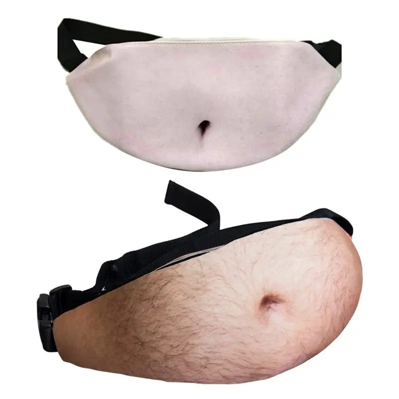 ABRT-Fun Gift White Gift,Wisedom Gag Gift Dad Bag And 3D Beer Belly Waist Bag Waterproof Men's And Women's Christmas 2Pc