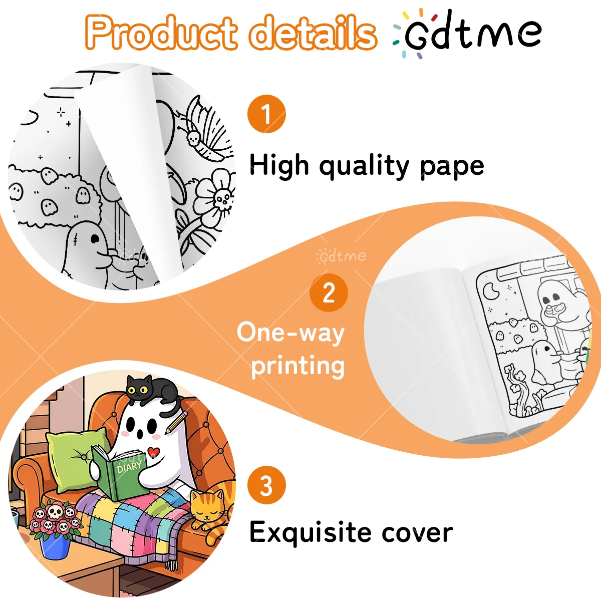 SPOOKY CUTIE كتاب تلوين لطيف ومريح للكبار 24 صفحة تخفيف التوتر قتل الوقت دهان داي رسم كتاب لعبة تعليمية للأطفال