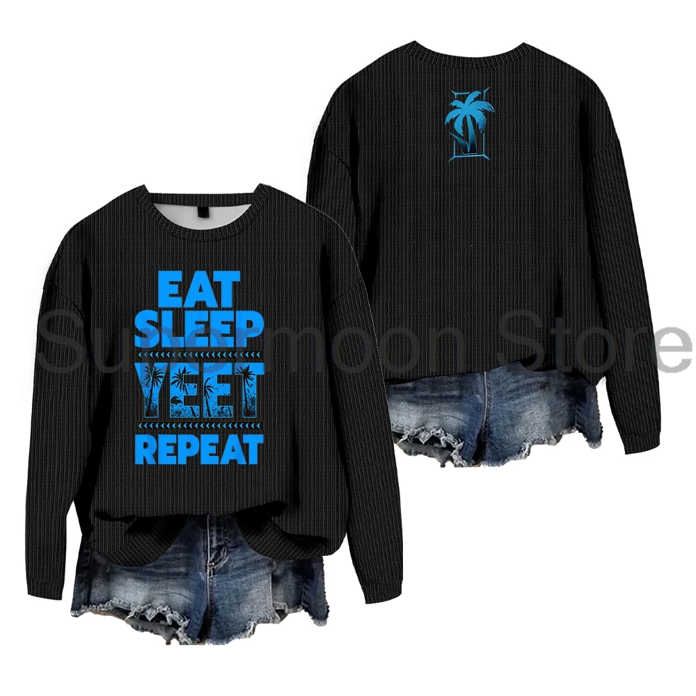 

Jey Uso Eat Sleep Yeet Repeat Sweater Women's Knitted Jumpers Crewneck Long Sleeve Streetwear Pullover Tops Trendy Outfits