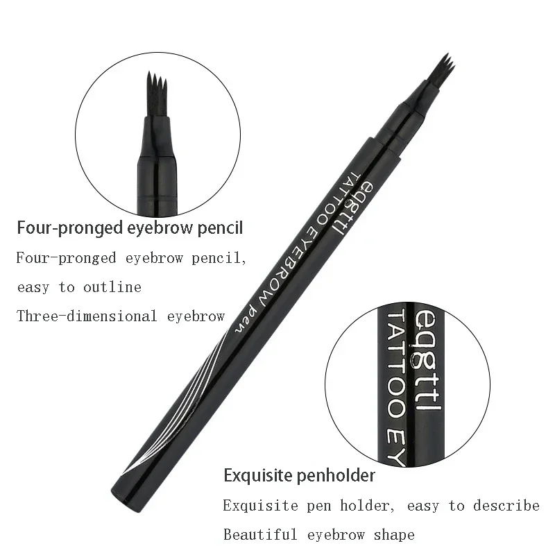 Natural Eyebrow Pen Waterproof Lasting Four-claw Eye Brow Tint Makeup For Eyebrow Pencil Brown Black Grey Brush Cosmetics Makeup