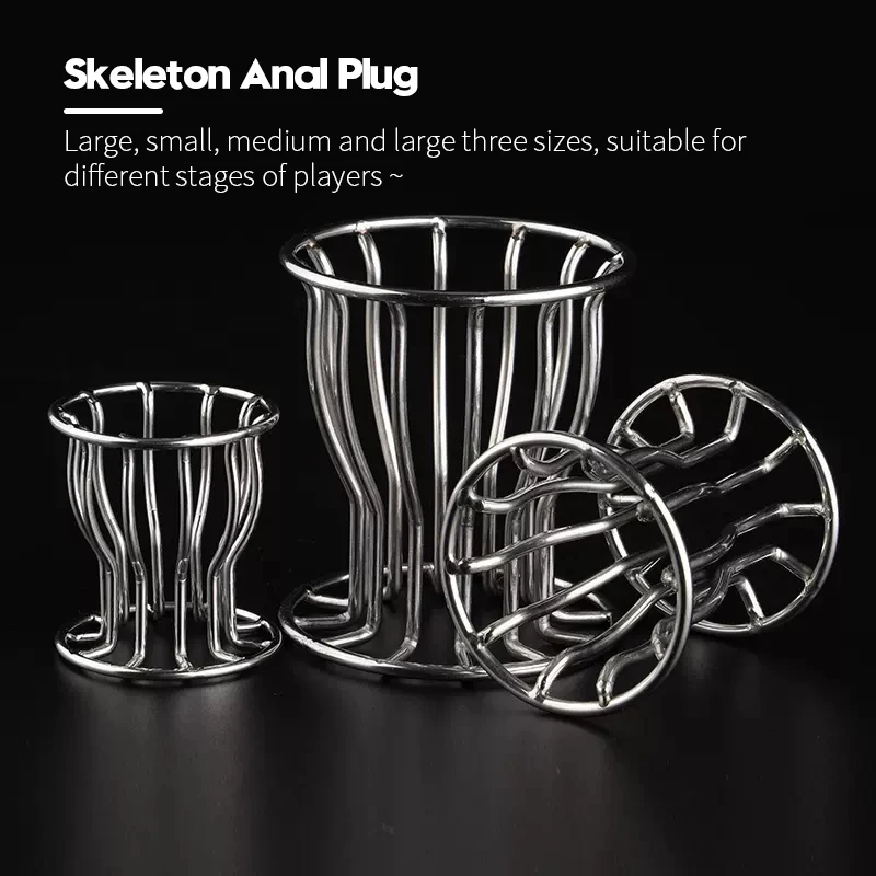 Runyu 304 Stainless Steel Skeleton Anal Plug Posterior Expansion Men And Women SM Metal Extreme Anal Dilator Speculum Sex Toys