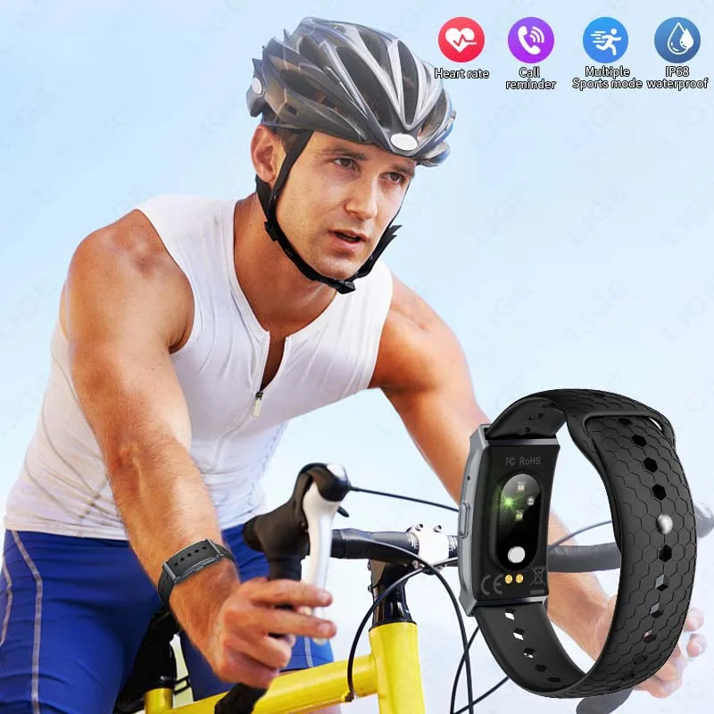 LIGE Nuovo braccialetto intelligente da uomo Conteggio passi Promemoria messaggio Frequenza cardiaca Monitor del sonno Sport Fitness Salute Smartwatch Smart Band