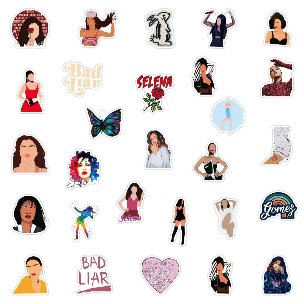 10/30/50PCS Selena Gomez Singer Stickers Travel Luggage Phone Skateboard Motorcycle Waterproof Classic Toy Cool Decal Sticker