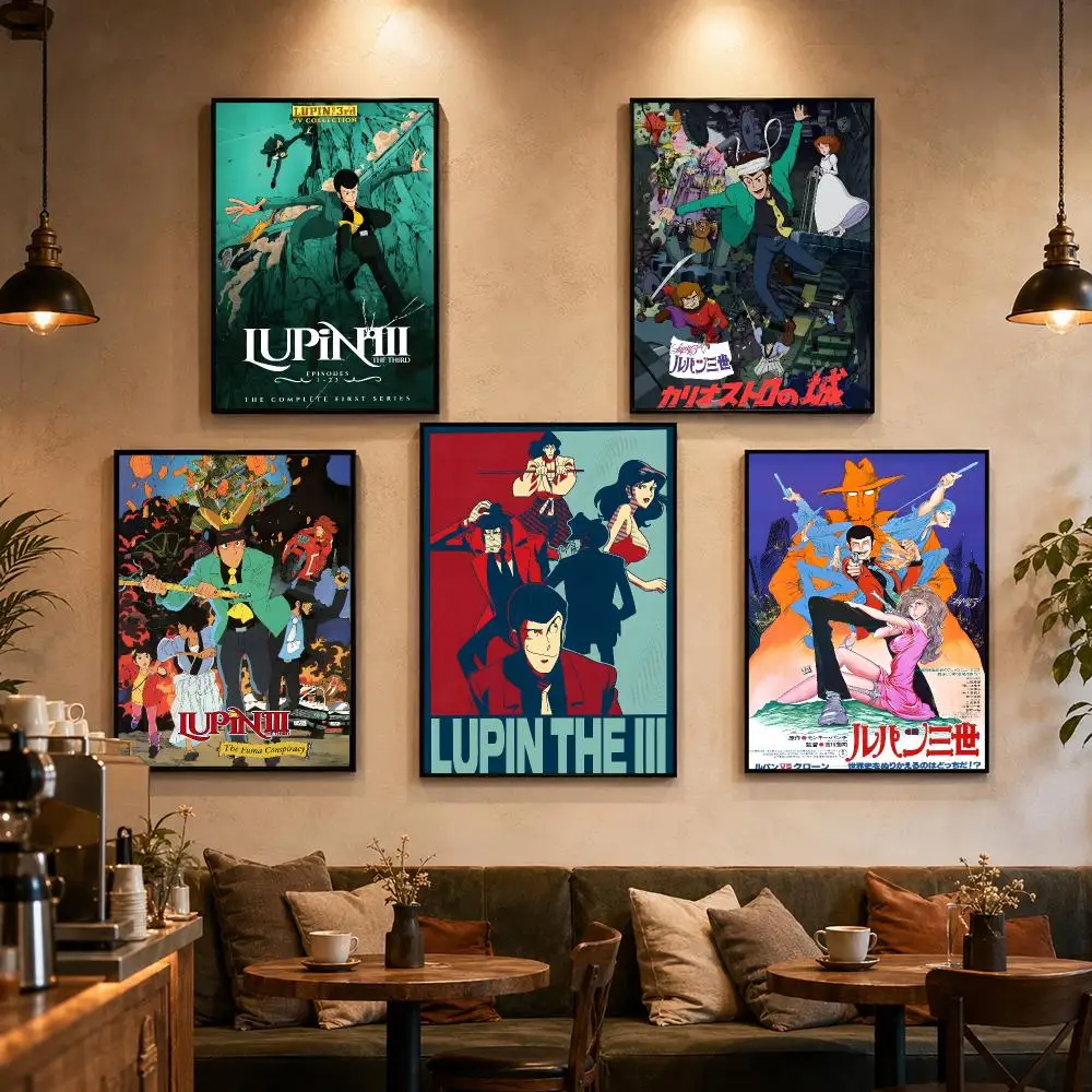 L-Lupin The T-Third Anime Poster Self-adhesive Art Waterproof Paper Sticker Coffee House Bar Dorm Room Wall Decor