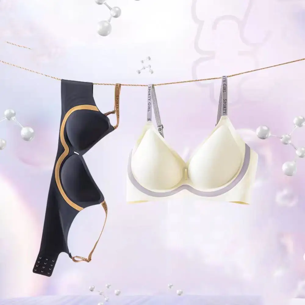 

Letter Wireless Deep V Bra Shockproof Anti-sagging Seamless Bras for Women Lingerie Close-fitting Push Up Underwear Sport