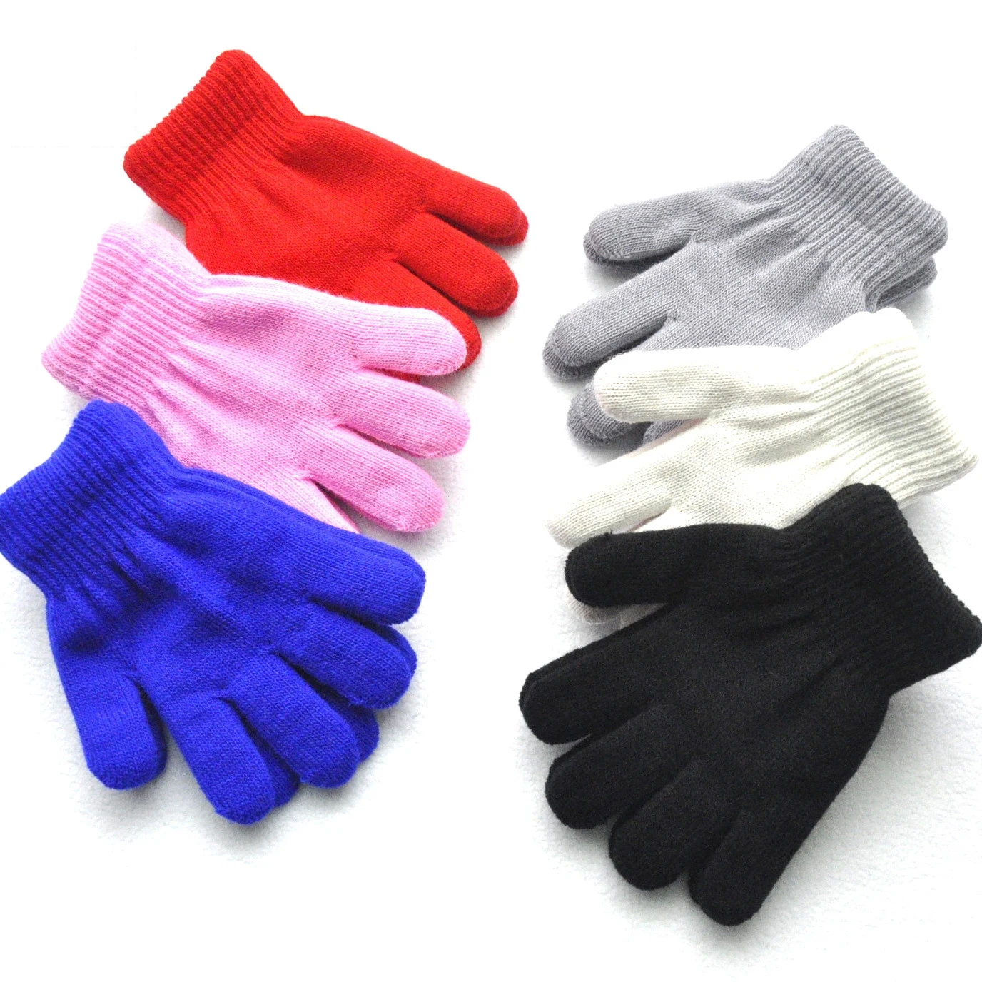 4-11Y Children Thickened Knitted Warm Gloves For Boy Girl Students Winter New Full Finger Mittens Outdoor Cycling Skiing Gloves