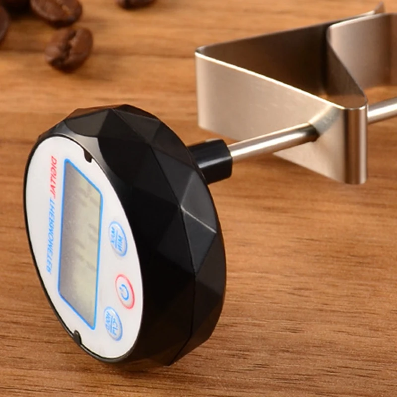 Termómetro de acero inoxidable para café expreso, para controlar la temperatura cuando espumar leche, para cocina, barbacoa, comida, carne, pavo, leche-A22G