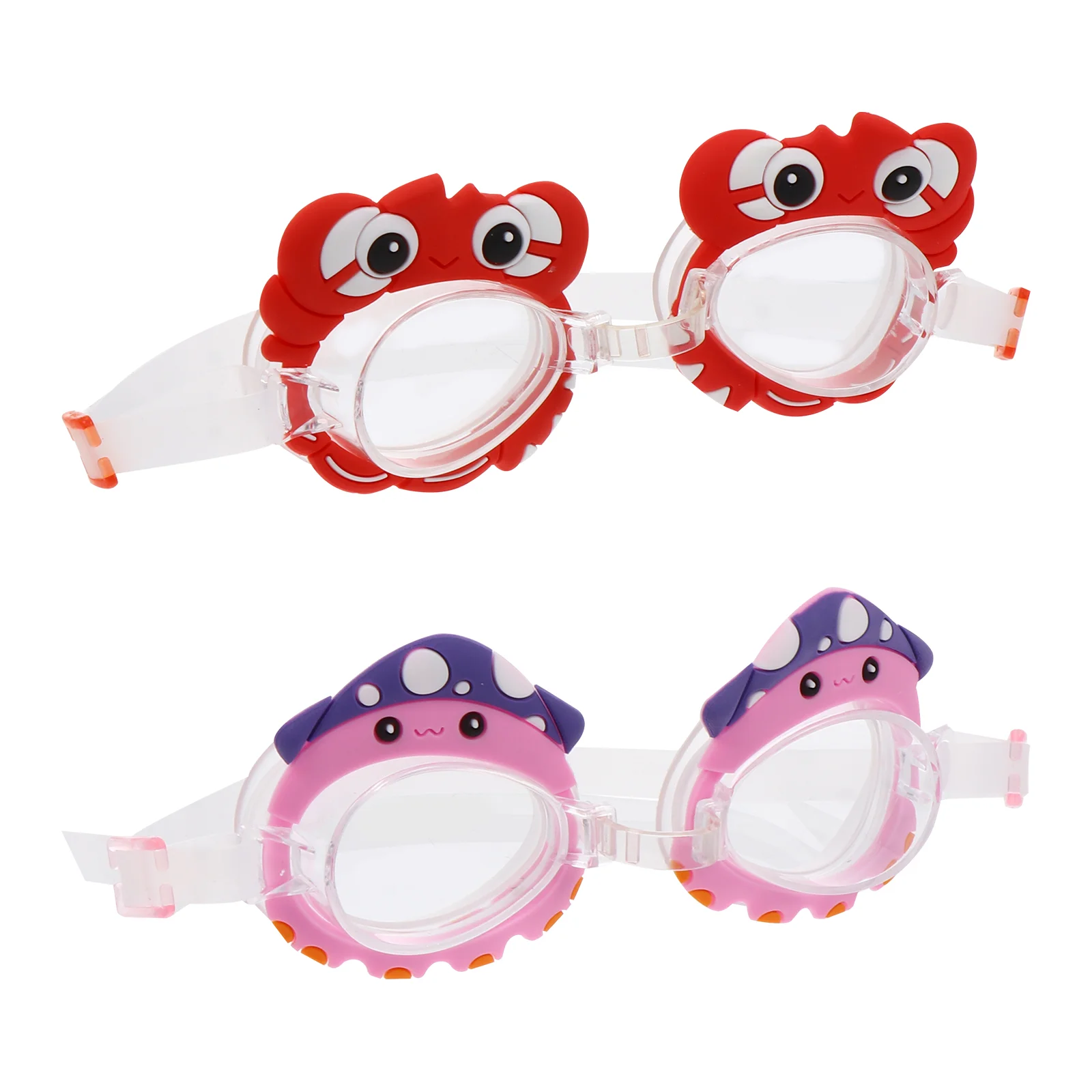 

2 Pairs Children's Swimming Goggles Waterproof Glasses Eyewear High-definition Pool Eyeglasses Underwater Kid Cartoon Anti-fog