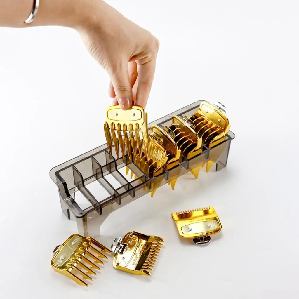 Organizador de pente de limite de guia de plástico, 8 grades, caixa de armazenamento retangular, rack para pente de cabelo para guia, recipiente de pente de limite