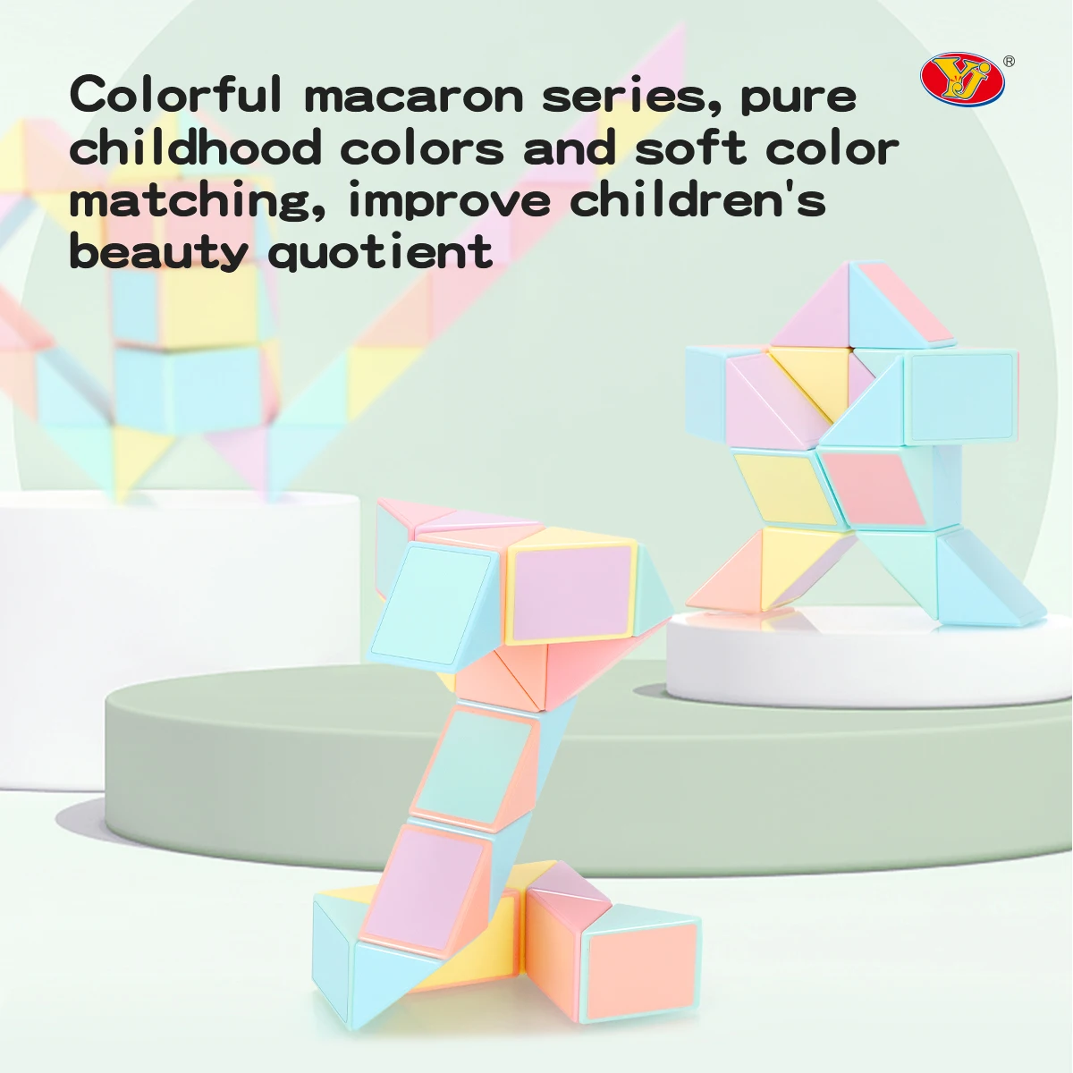 Yongjun Macaron Righello Magico 24/36/48 Giunti cubo magico Serpente Giocattolo Educativo Per Bambini Regalo