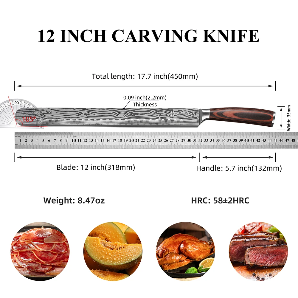 Sunnecko Chef's Brisket Slicing Knife 12