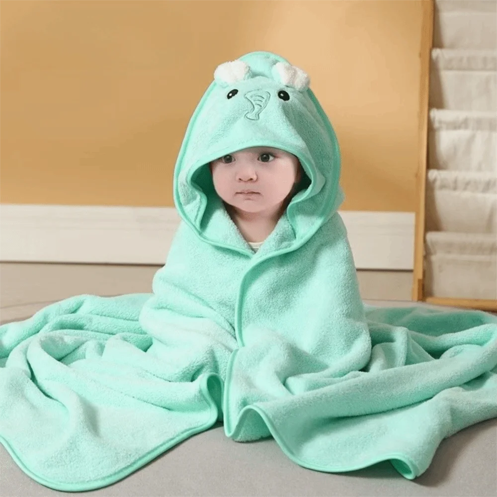 Super Absorbent Baby Bath Towel Soft Fabric Quick-Drying Animal Design Towel Microfiber Skin-Friendly Multifunctional Towel