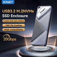 Eaget M.2 NVMe PCIe 20Gbps SSD Enclosure Up to 8TB Type-C USB 3.2 Adapter External SSD Case for Windows MAC OS Linux