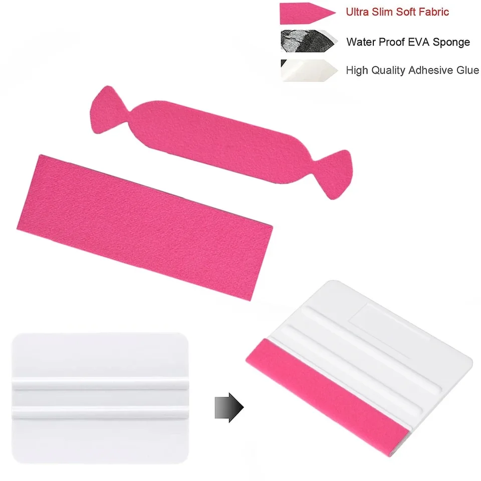 5PCS Squeegee Felt Cloth No Scratch Microfiber Felts for Vinyl Spatula Car Vinyl Wrap Scraper Protector Tool for 4inch Scraper