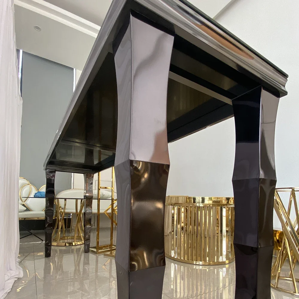 Mostrador de bar negro para restaurante al aire libre Diseño rectangular Boda Nueva llegada