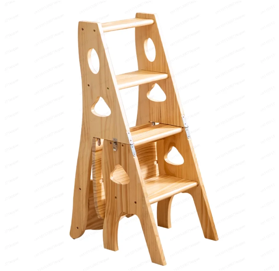 

Solid Wood Ladder Household Folding Stair Chair All Solid Wood Ladder Chair Multifunctional Dual-purpose Ladder Stool