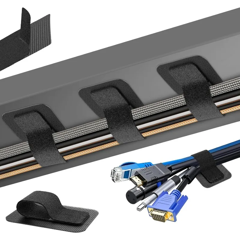 30PCS Self Adhesive Heavy Duty Cable Ties Adjustable Hook and Loop Cord Organizer for Home Office Wire Management No Tools Need