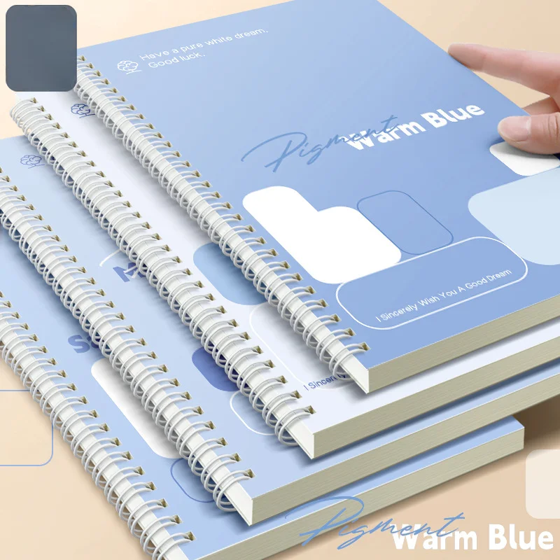 A5 Coil Notebook Simple Blue Notebook Cute Coil Notebook Big Book notebooks for students