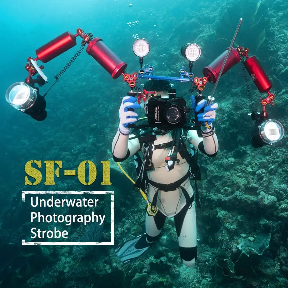 Seafrogs SF-01 325ft Underwater Strobe Waterproof Camera Flash Light for Sony Canon Fujifilm Nikon Underwater Camera Housings