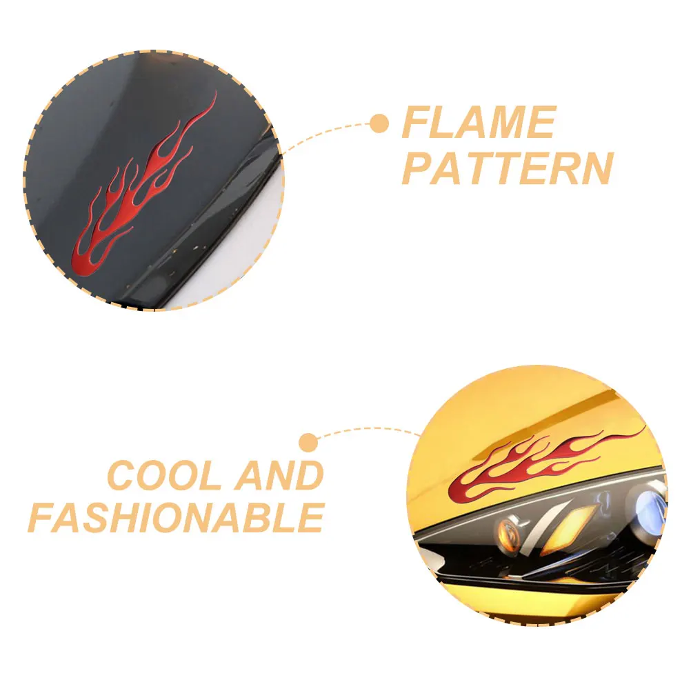 

10 Pcs 3D PVC Flame Car Stickers Motorcycle Decals Automotive Decoration Heat Resistant Vehicle Decorative Accessories