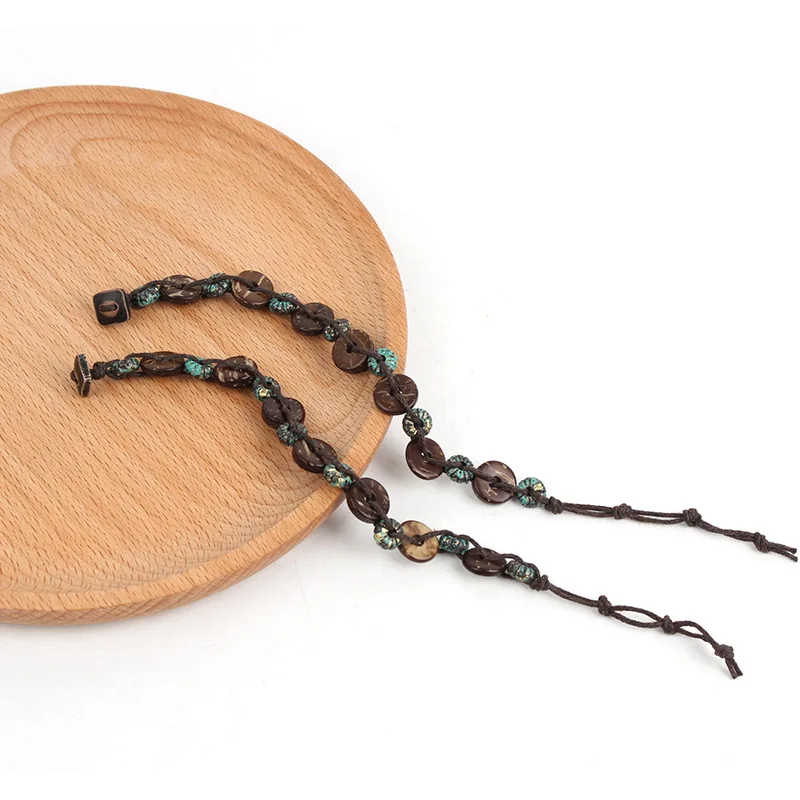 

Экологичный браслет из скорлупы кокоса, минималистичный браслет унисекс ручной работы, уникальный подарок в стиле природы, годовщина дня рождения