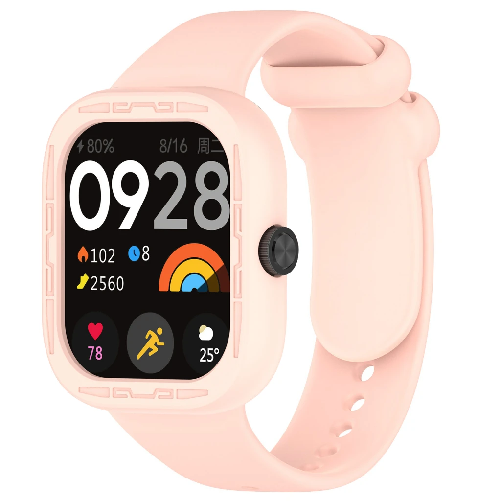 Custodia per Xiaomi Redmi Watch 4 cinturino in gomma Smart Watch4 cinturino in Silicone bracciale paraurti Shell accessorio
