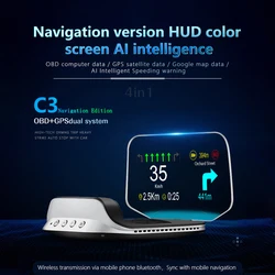 C3 OBD2 HUD Car Head Up Display GPS Navigation Digital Speedometer On Board Computer Projector OBD 2 Scanner Test Kit Cartronics