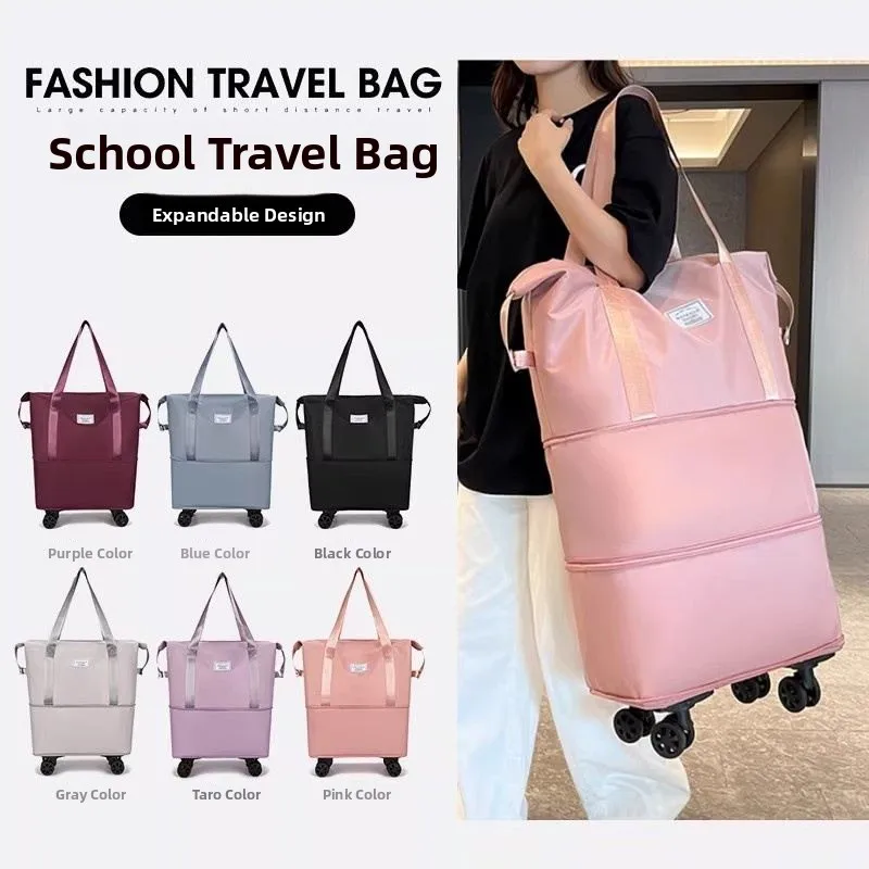 

Lightweight Travel Bag with Staing Pull Rod for Women Large Capaci Lage Bag for Dormi Living Student Suitcase