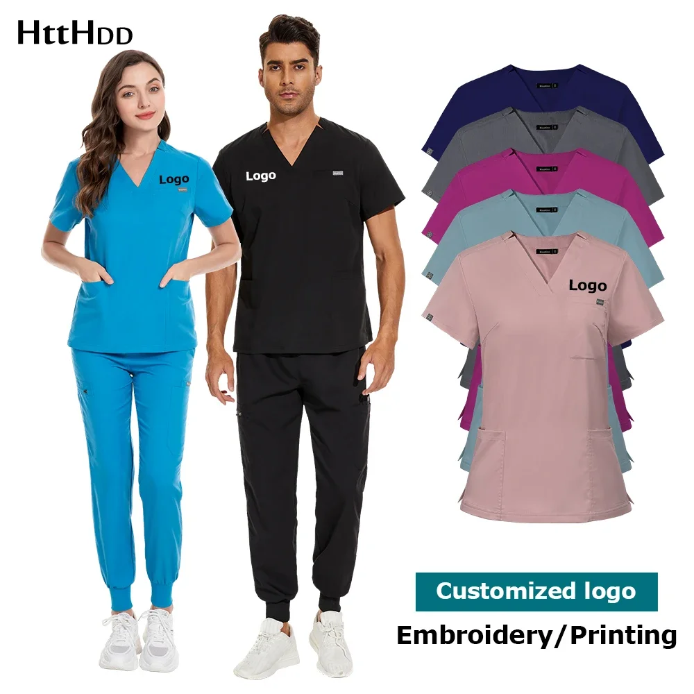 Medical Uniform Nursing Accessories Working Clothes Women Men Scrub High-quality Doctor Nurse Surgical Gowns Veterinary Uniforms