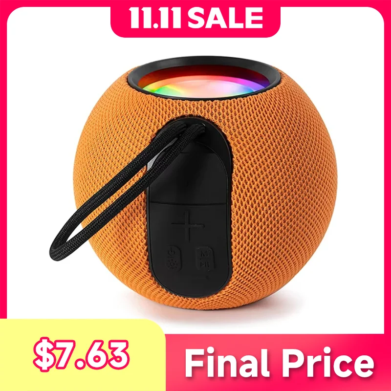 

VN131 Round Play 8-Hour RGB Waterproof Bluetooth Speaker Outdoor Portable Mini Size Wireless Bluetooth Speaker