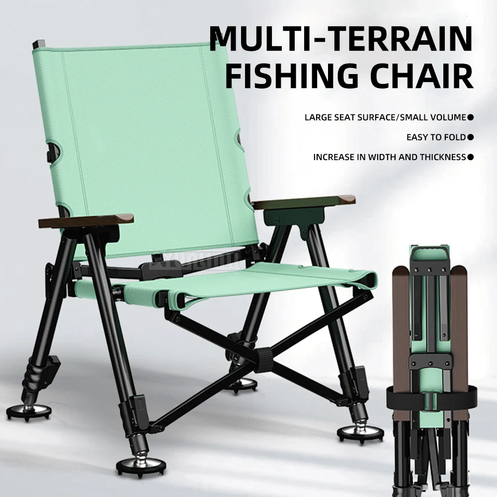 

Ultra Light Fishing Chair Stool Portable All Terrain Foldable Fishing Seat Stand Convenient for Outdoor Fishing