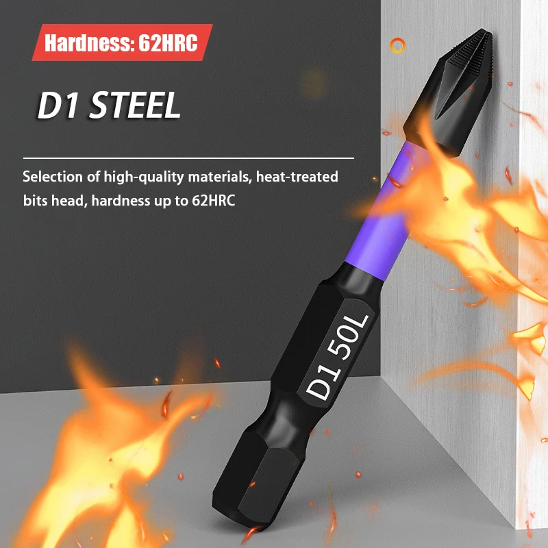 Upgraded D1 High Hardness PH2 Magnetic Phillips Drill Bits Impact Resistant Anti-Slip Shockproof Drill Bits With Screwdriver Bit