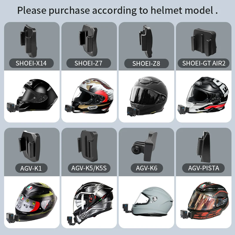 Alumínio Chin Action Camera Suportes para Capacete de Motocicleta, Premium Customized, GoPro Acessórios, Shoei Agv, Arai, Go Pro Helm