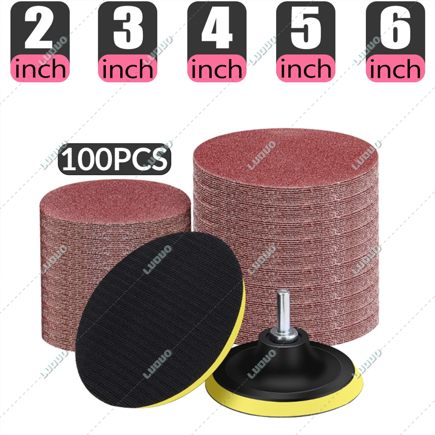 

2/3/4/5/6 Inch 100PCS Round Sandpaper Sand Sheets Grit 60-5000 Sanding Paper Disc For Polishing Orbital Sander Grinding Machine