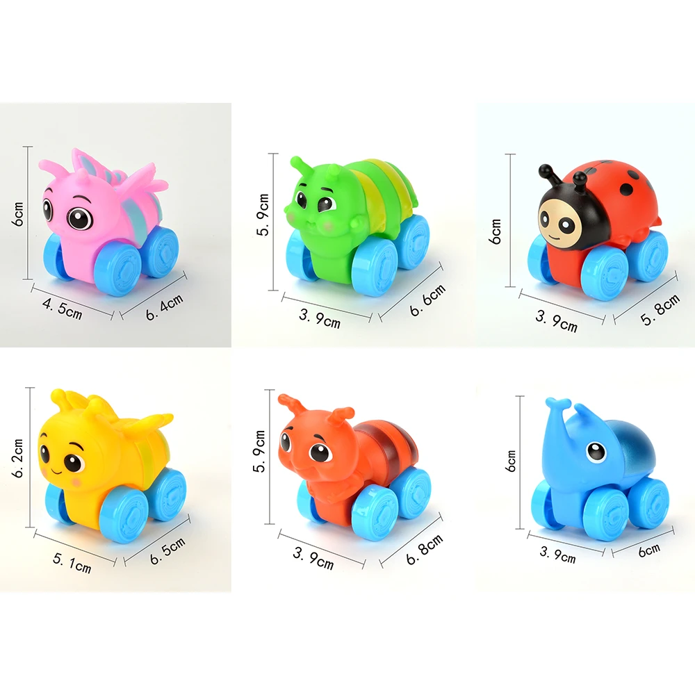 6개입 목욕 장난감 어린이 수영 놀이 물놀이 귀여운 재미있는 어린이 욕실 샤워 욕조 곤충 동물 자동차 장난감 부드러운 고무