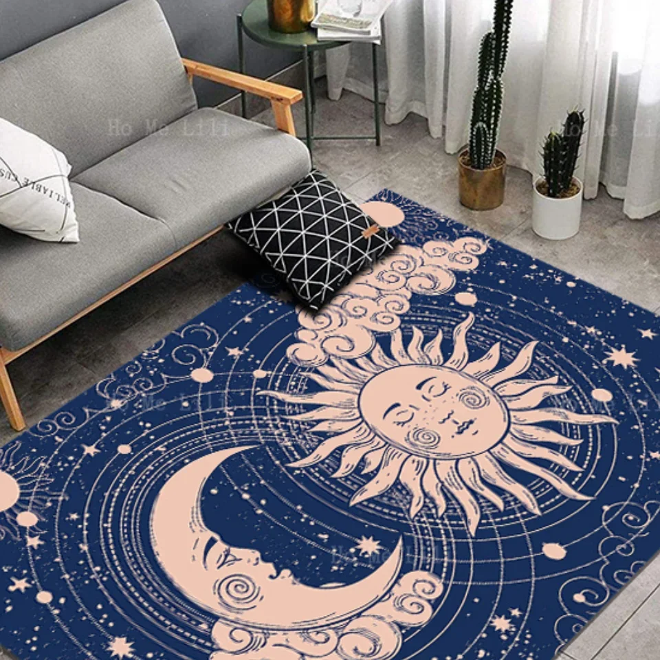 Astrology Art Print Sun Moon Rising Wall Art Funky Zodiac Non Slip Flannel Floor Rugs By Ho Me Lili