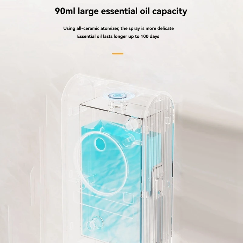 Desodorante recargable por USB, fragancia casera con función de reloj, fragancia montada en la pared con conmutación de modo Dual B